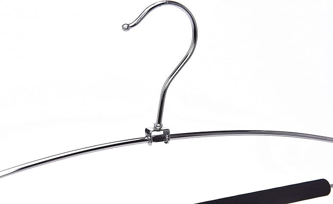 3 Quality Multi-Bar Metal Hangers - Real Heavy Duty, Space-Saving, Stable with Non-Slip Foam Padding, Swivel Hook for 5 Jeans Each - Suitable for Pants, Scarves, Towels, Trousers