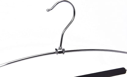 3 Quality Multi-Bar Metal Hangers - Real Heavy Duty, Space-Saving, Stable with Non-Slip Foam Padding, Swivel Hook for 5 Jeans Each - Suitable for Pants, Scarves, Towels, Trousers