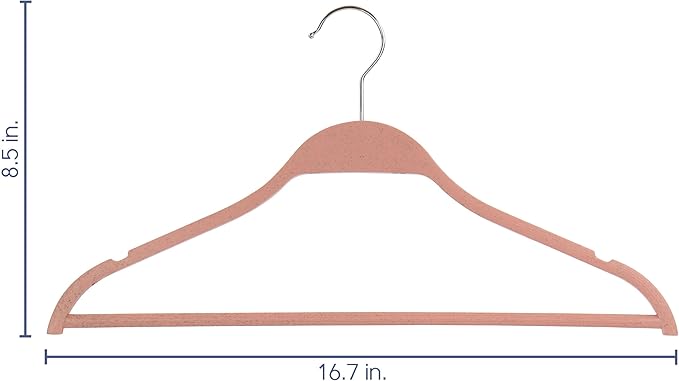 Elama Home 20 Piece Biodegradable Coat Hangers in Pink (ELH-20) (Pack of 2)