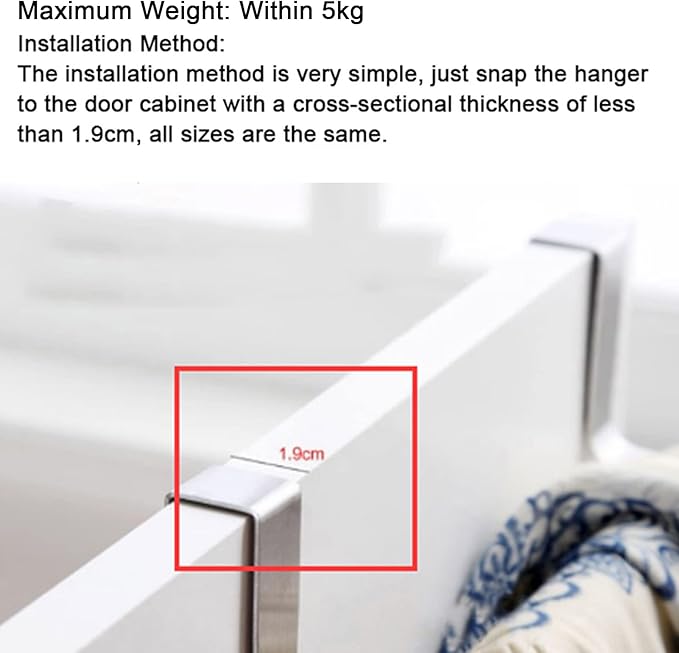 Tbest Net Der Towel Ing Rack Storage Holder Over Door Er Kitchen Bathroom (Short 47x2cm / 18.5x0.8in)