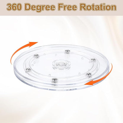 uxcell 3Pack Acrylic Lazy Susan Turntable, 6" Spinner Lazy Susan Turntable Organizer, Acrylic Ball Bearing Rotating Tray for Pantry Spice Rack Decorating, Clear