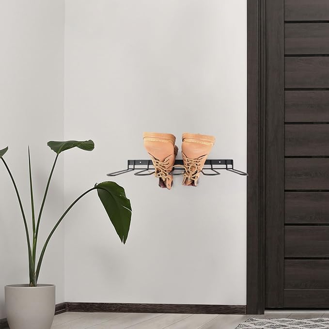 Chunful 6 Pack Wall Mounted Boots Rack Metal Wader Hanger Heavy Duty Shoes Storage Hanging Organizer Holder for Cowboy Boots Shoes Waders Space Saving Entryway Closet Garage Organizer