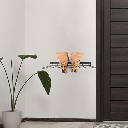 Chunful 6 Pack Wall Mounted Boots Rack Metal Wader Hanger Heavy Duty Shoes Storage Hanging Organizer Holder for Cowboy Boots Shoes Waders Space Saving Entryway Closet Garage Organizer
