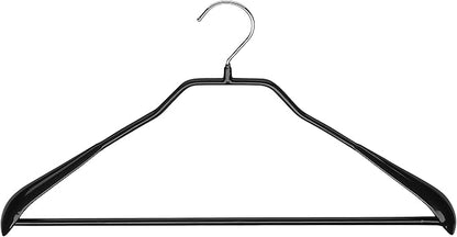 Mawa by Reston Lloyd BodyForm Series Non-Slip Space-Saving Clothes Hanger with Bar for Pants, 16-1/2", Style 42/LS, 1-Each, Black