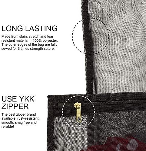 TENRAI Delicates Laundry Bags, Bra Fine Mesh Wash Bag for Underwear, Lingerie, Bra, Pantyhose, Socks, Use YKK Zipper, Have Hanger Loops (Black, 1 Large & 1 Medium) (Pack of 2) - Image 3