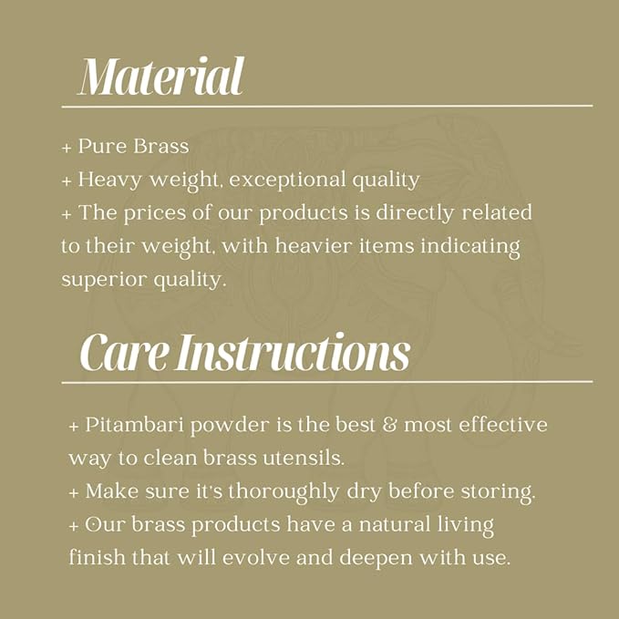 Veda Essentials. Handcrafted Brass Masala Box with 7 Compartments and a Spoon - Indian Spice Organizer with Embossed Lid | Premium Brass Masala Daani (Plain Lid with Matt Finish)