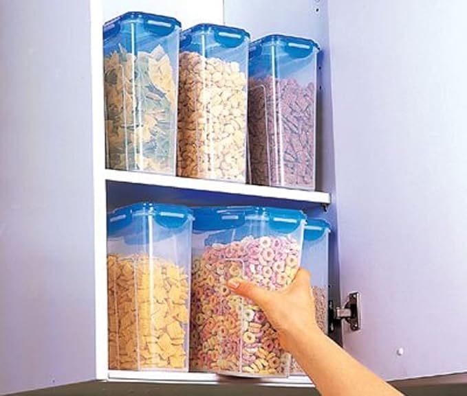 LOCK & LOCK Easy Essentials Food lids (flip-top) / Pantry Storage/Airtight containers, BPA Free, top-16.5 Cup-for Cereal, Clear (Pack of 2)