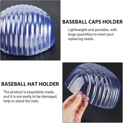 SUPERFINDINGS 16PCS Hat Shaper Inserts for Baseball Caps 7.48x7.67inch Plastic Clear Half Hat Stay Hat Shaper Hat Support Portable Baseball Cap Holder for Shop Living Room Display