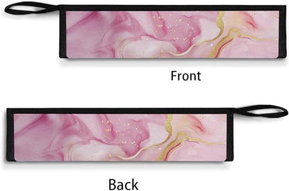 Portable Travel Tableware Box Pink Marble Flatware Storage Box Case Travel Utensils Cutlery Case with Bag for Fork Spoon Chopsticks