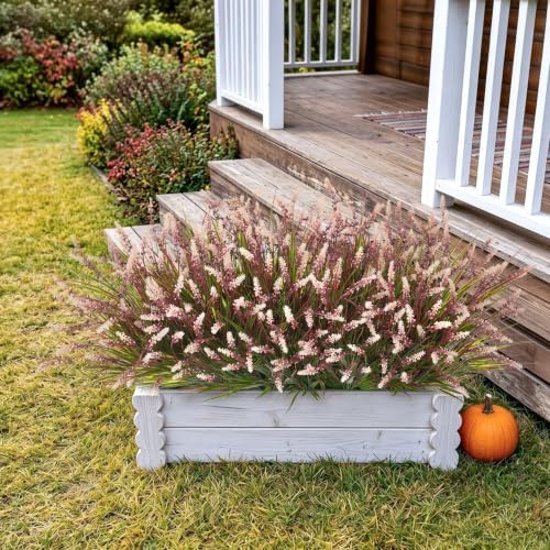 Ammyoo Fake Fall Plants Artificial Monkey Grass for Outdoors Garden Decor - Image 7