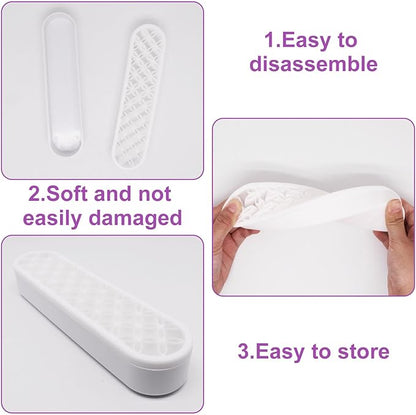 1Pcs White Makeup Brushes Holder Silicone Make Up Brush Holder Stand Makeup Vanity Brush Holders for Painting Pen Brushes Nail Clippers Drill Pens Ruler Sewing Craft Tools