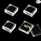 4 PCS Clear Acrylic Jewelry Storage Containers with Lid Clear Gemstone Display Box Acrylic Ring Box with Magnetic Clasps and Sponge Inside for Storage of Small Items,Coins, Necklace, Crafts
