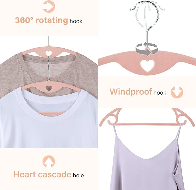 Velvet Hangers 30 Pack: Felt Clothes Hangers Heavy Duty Shirt Sweater Hangers No Shoulder Bump Non Slip Slim Thin Coat Hangers for Closet - Pink/18 XL