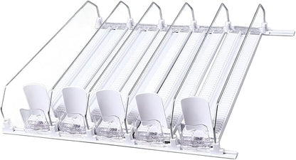 Soda Can Dispenser for Refrigerator, Self Pushing Drink Organizer for Fridge, Width Adjustable Beverage Pusher Glide, for Beer Can Water Bottle (5PCS)