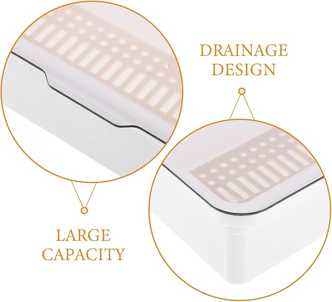 Alipis Plastic Silverware Tray with Lid, Silverware Countertop Storage Container Kitchen Cutlery and Utensil Drawer Organizer for Kitchen Flatware Spoons Forks White