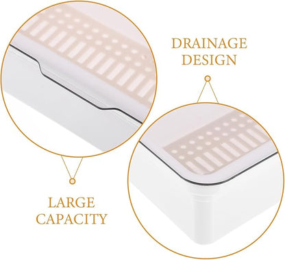 Alipis Plastic Silverware Tray with Lid, Silverware Countertop Storage Container Kitchen Cutlery and Utensil Drawer Organizer for Kitchen Flatware Spoons Forks White