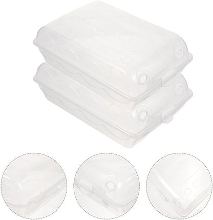 COHEALI 2PCS Thickened Large Transparent Shoe Box Stackable Plastic Storage Organizer with Anti-dust Design Suitable for Men and Women Shoes Space-saving White Storage Bins