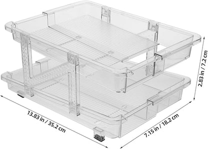 Soda Can Dispenser Organizer for Refrigerator Double Beverage Holder Transparent Can Storage Rack for Kitchen Cupboard Efficient Space-saving