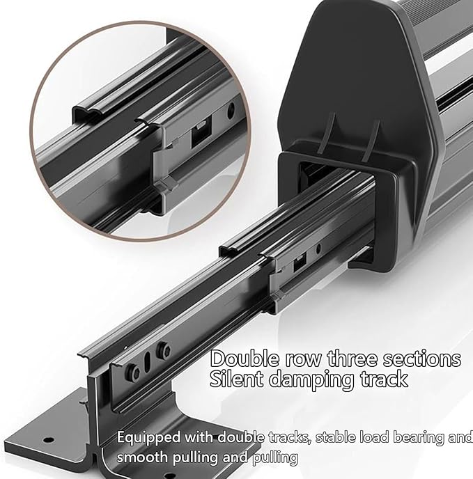 Pull Out Valet Rod for Pants Hangers, Top Mounted Adjustable Sliding Closet Rail, Made of Aluminum Alloy, Smooth Pull-Out, Heavy Duty Trouser Rack Bar for Skirts, Shirts