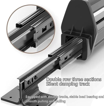Pull Out Valet Rod for Pants Hangers, Top Mounted Adjustable Sliding Closet Rail, Made of Aluminum Alloy, Smooth Pull-Out, Heavy Duty Trouser Rack Bar for Skirts, Shirts