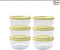 12-Piece Glass Food Storage Containers Set (6 Containers + 6 BPA-Free Lids) | 2-Cup, Leakproof | Microwave, Freezer, Oven & Dishwasher Safe | Ideal for Meal Prep & Pantry Organization, Yellow