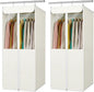 Univivi Garment Bags for Hanging Clothes, 2 Pack Large Clothes Storage Bags Closet Organizer with Clear Window, Premium Hanging Garment Storage Bag for Suits, Coats, Dresses, 40" (Beige)