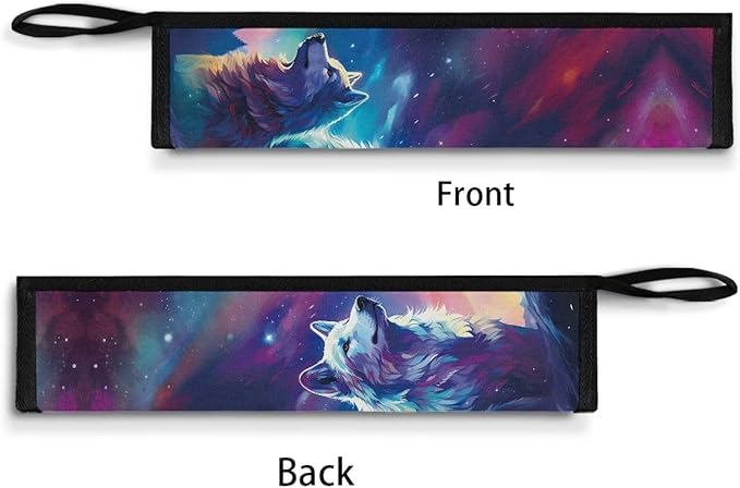 COEQINE Portable Utensil Storage Case Wolf Galaxy Straws Carrying Case Travel Utensil Pouch With Carrying Handle Portable Chopsticks Solverware Bag for Women Men,Cool Wolf Animal