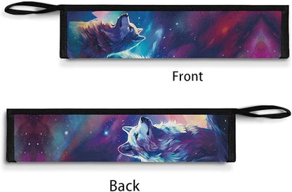COEQINE Portable Utensil Storage Case Wolf Galaxy Straws Carrying Case Travel Utensil Pouch With Carrying Handle Portable Chopsticks Solverware Bag for Women Men,Cool Wolf Animal