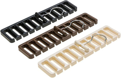 DayCount® Pack of 2 Tie Belt Organizer Storage Rack, Multifuction Rotating Ties Scarf Hanger Holder Closet Organization Wardrobe Finishing Rack for Men and Women (Brown)