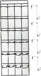 Over the Door Shoe Organizer 24 Pocket Breathable Mesh Hanging Shoe Organizer Up to 40 Pounds Non Slip Shoe Holder Sturdy over the Door Storage Fits for Size 13 Shoes 59x21" Over Door Organizer Shoe
