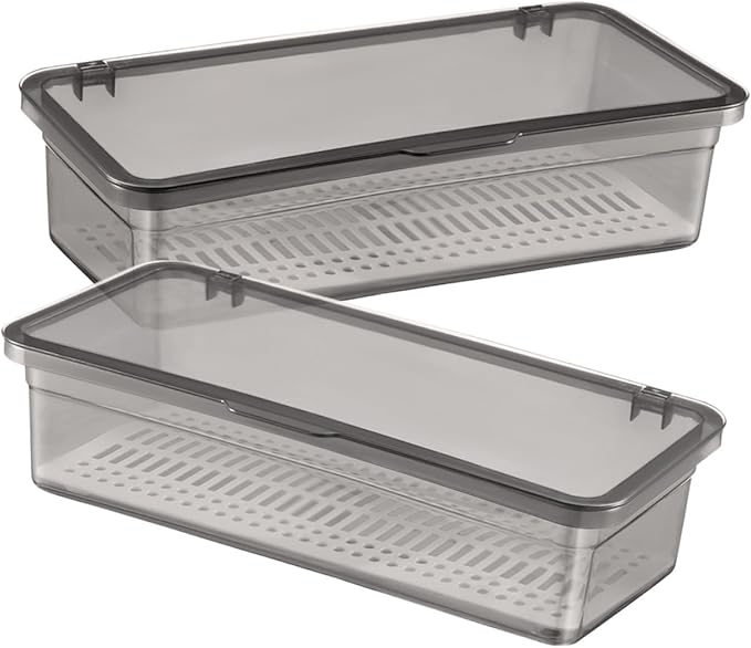 Chopsticks Storage Box with Draining Plate 6-Pack Kitchen Organizer Visible Utensil Holder for Chopsticks Spoons Forks Silverware Home Supply