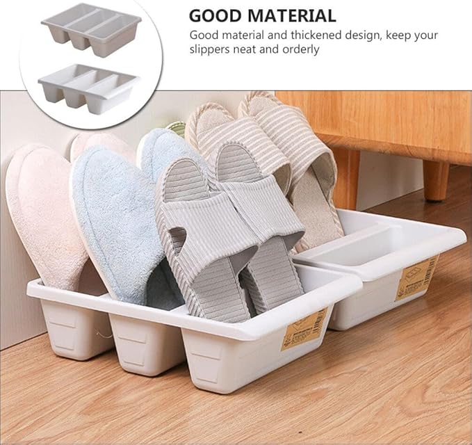 Toyvian 2pcs Storage Shoe Tray, Plastic Shoes Rack, Entryway Organizer, Space-saving