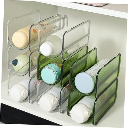 Zerodeko 2pcs Stackable Water Bottle Organizer Multi Transparent Holder for Home Kitchen and Pantry Storage Space-Saving and Practical Drink Organizer Design