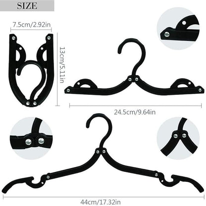 12 PCS Travel Hangers - Cruise Ship Essentials Portable Folding Clothes Hangers Travel Essentials Foldable Clothes Drying Rack for Travel (Black)