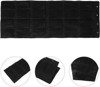 24-compartment over The Door Shoe Organizer Mesh Storage Bag Black Multi-layer Hanging Shoe Holder for Closet Bedroom Space-saving