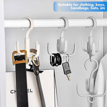 4Pcs Belt Hanger, Tie Hanger, Belt Organizer for Closet, 360°Rotating Portable, Space Saving Closet Organizers, Storage for Bra, Tank Top, Scarf, Purse,Kitchenware, Bath Products (Gray)