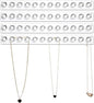 4-Pack Acrylic Necklace Holder, Necklace Hanger Wall Mount, Diamond Shape Jewelry Organizer with 12 Hooks for Necklaces, Bracelets, Chains - Clear Crystal Display Rack for Women