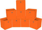 Foldable Storage Cubes Bins ,11 Inch Cloth Storage Cube Fabric Storage Box Cubes Organizer Baskets with Dual Handles for Home Organizer Set of 8 (Orange)