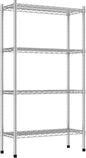 Commercial NSF Listed Chrome Stationary Wire Shelving Kit 12" x 30" x 54", with 4 Shelves Perfect for Warehouse, Walk-in Refrigerator, Freezer, Grocery Store, Restaurant, Dishroom