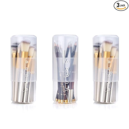 OCHEAL Makeup Brush Holders, 3 Pack of Makeup Brush Organizer Travel Case Retractable Plastic Travel Makeup Brushes Holder for Vanity Makeup Artist Brushes Storage Cup