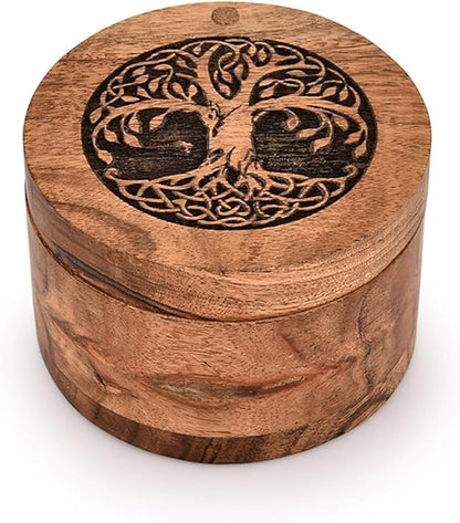 Kaizen Casa Spice Cellar Acacia Wood Wooden Salt Pinch Bowls | Wood Salt Pepper Keeper, Spice Bowls for Cooking,Sugar Holder for Kitchen (3.5" X 3.5" X 2.5")