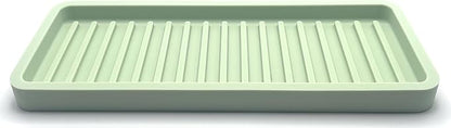 Silicone Sink and Surface Organizer Tray, Sponge Holder, Vanity Tray, Trivet, Heat Safe, Dishwasher Safe, for Bathroom and Kitchen Organization (Pistachio, 9"x3.5")