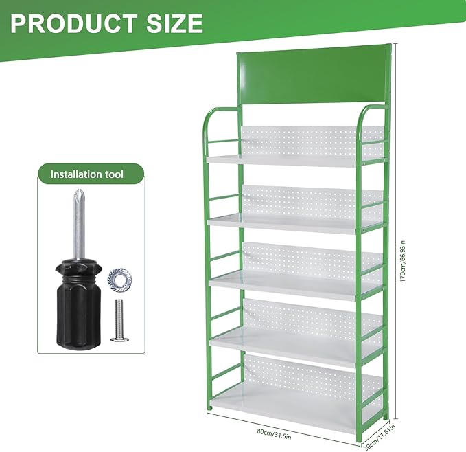 5 Tier Soda Can Organizer with Signboard Floor Standing Snack Candy Rack Display for Kitchen Office and Convenience Store