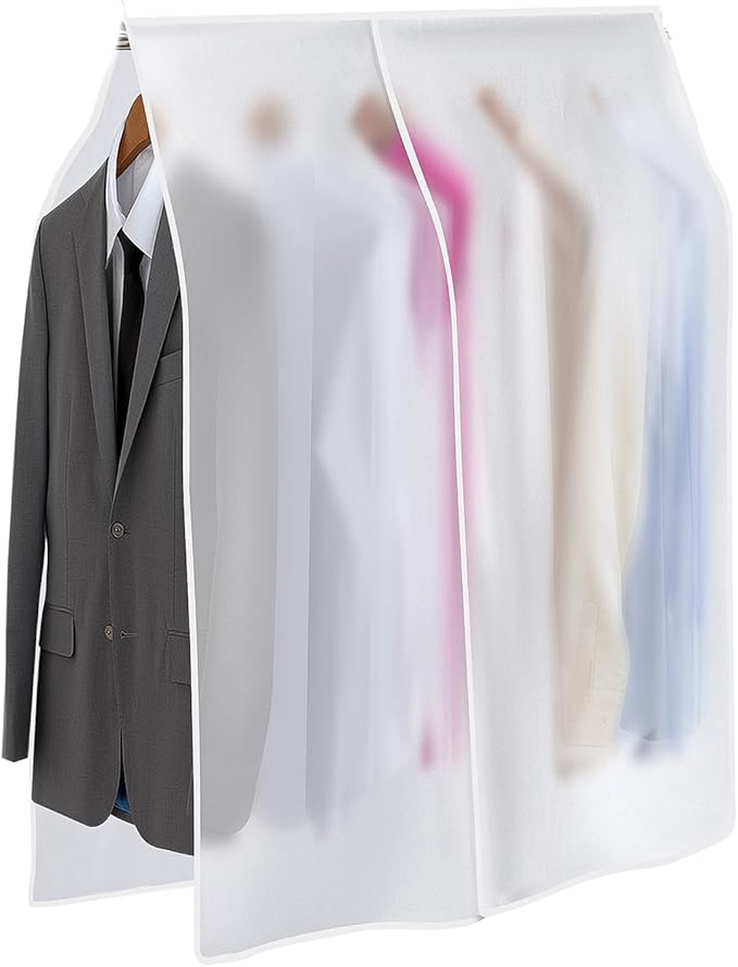 Clothing Rack Covers Hanging Clothes Dust Covers Garment Bag Organizer Storage Waterproof Hanger Protector Clear Clothes Shoulder Rack Cover Suit Coat Dress Closet Dustproof Cover, 23.6 x 47.2 in