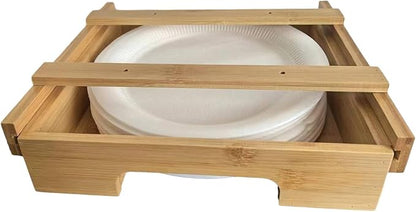 Wall Mounted Paper Plate Storage Rack Practical Under Cabinets Dish Efficient Kitchenwares Decorations