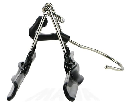 NAHANCO 10” Non Slip Metal Skirt/Pant Hanger with Rubberized Clamp, Black - 50 Pack