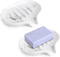 Self Draining Soap Dish for Shower and Bathroom Sink - Large Marble Resin Soap Holder with Drain, Non Slip Soap Tray for Bar Soap, Kitchen & Bathroom Counter