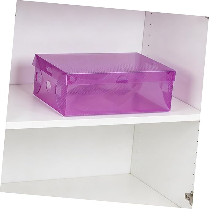 Milisten 7pcs Colored Pp Shoe Storage Boxes with Thickened Flip Lid Stackable Shoe Organizers 27.5x18x9.5cm Foldable Containers for Men Women and ’ Closet Organization