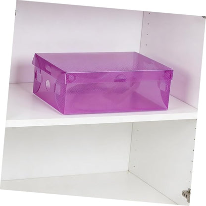 Milisten 7pcs Colored Pp Shoe Storage Boxes with Thickened Flip Lid Stackable Shoe Organizers 27.5x18x9.5cm Foldable Containers for Men Women and ’ Closet Organization
