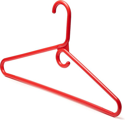 DEILSY™ Red Heavy Duty Hangers with Hooks for Scarves & Belts – Thick and Strong Clothes Hangers for Shirts, Jackets, Pants, and Dresses – Space-Saving Plastic Hangers – Pack of 50